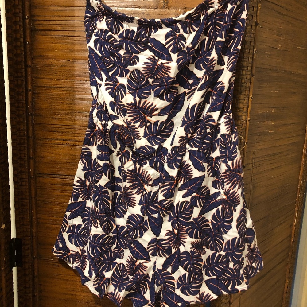 Divided palm printed romper